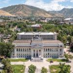 An arial view of the main campus of Utah State University, Utah.