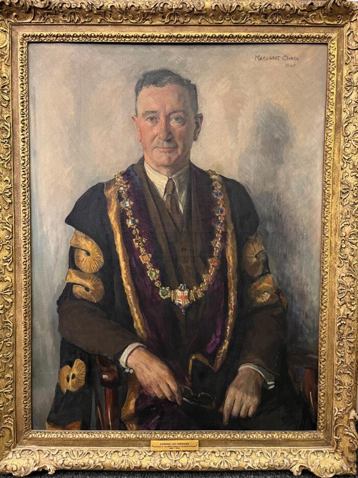 A painting of Edward in his RCSI dress robes by Margaret Clarke.